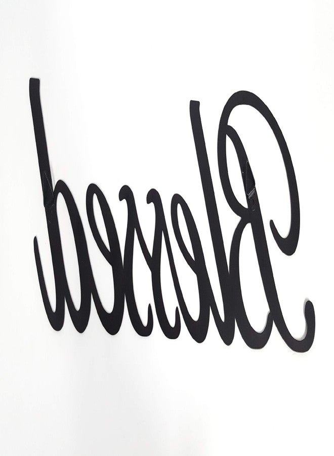 Everydecor Metal Sign Blessed for Wall Decor - Trendy Hanging Word for Home Interior - Decorative Phrase for Living Room, Bedroom, Kitchen, Hall, Terrace - Metal Piece of Art - Image 2